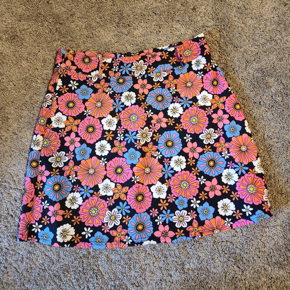 Smak Parlour Retro Groovy Floral Skirt 1X